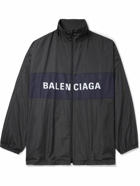 Balenciaga - Oversized Logo-Print Colour-Block Shell Jacket - Black