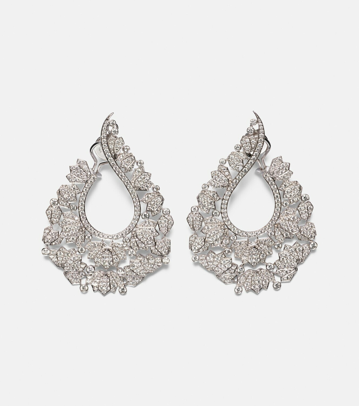 Ananya Scatter Lotus 18kt white gold earrings with diamonds