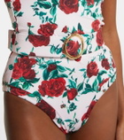 Alexandra Miro Whitney floral belted swimsuit