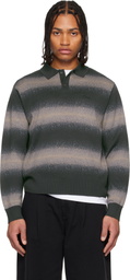 Dime Black & Brown Striped Rugby Sweater