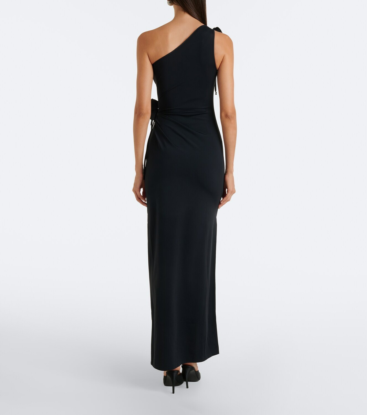 Coperni Floral-appliqué asymmetric cocktail dress