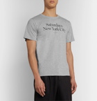 Saturdays NYC - Miller Logo-Print Mélange Cotton-Jersey T-Shirt - Gray