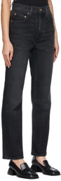 B Sides Black Field Mid Kick Jeans