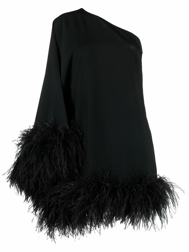 Photo: TALLER MARMO - Piccolo Ubud One-shoulder Feather-trimmed Crepe Mini Dress