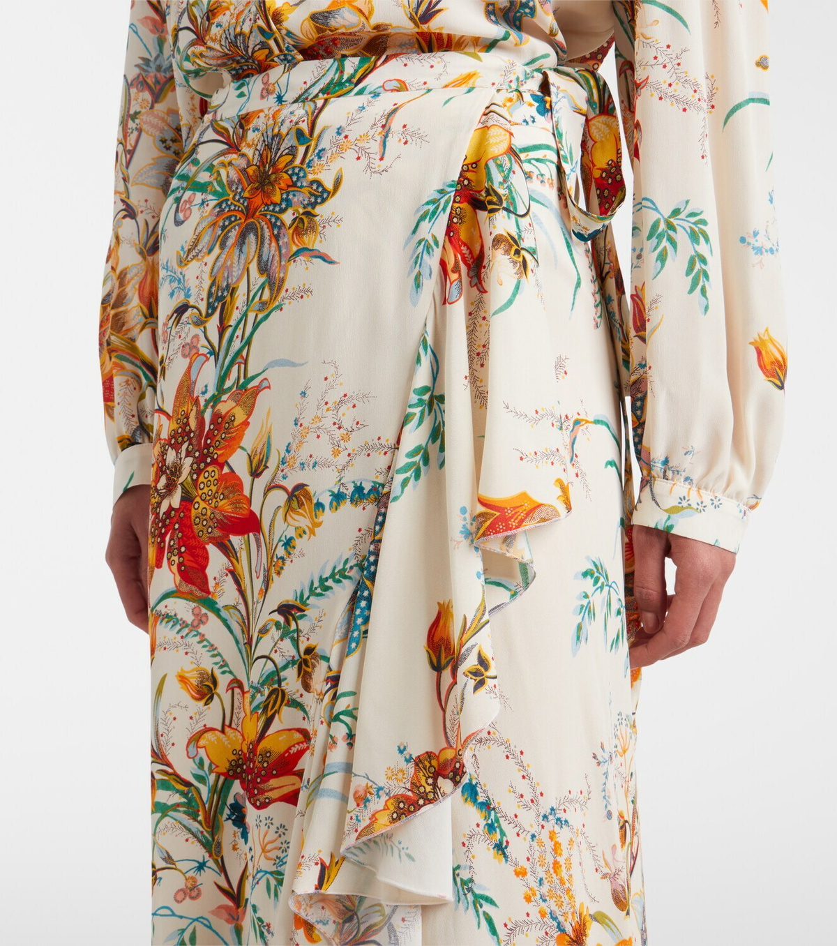 Etro Floral wrap skirt