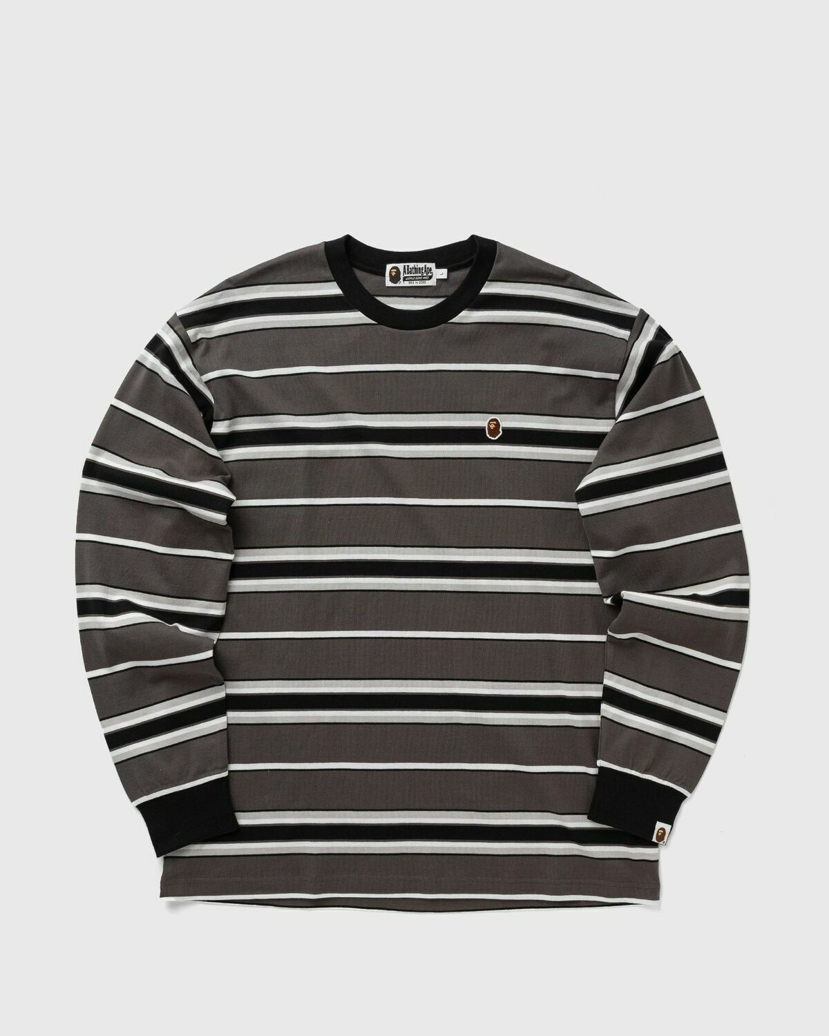 A Bathing Ape APE HEAD ONE POINT STRIPE LS TEE Multi-color Mens 