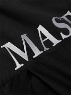 Mastermind World - Oversized Logo-Embroidered Jersey-Trimmed Cotton-Canvas Hooded Overshirt - Black