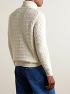 Zegna - Cable-Knit Cashmere Rollneck Sweater - Neutrals