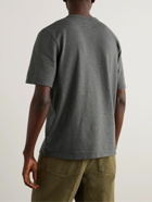 Folk - Embroidered Slub Cotton-Jersey T-Shirt - Gray