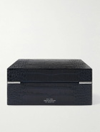 Smythson - Mara Croc-Effect Leather Six-Piece Watch Box
