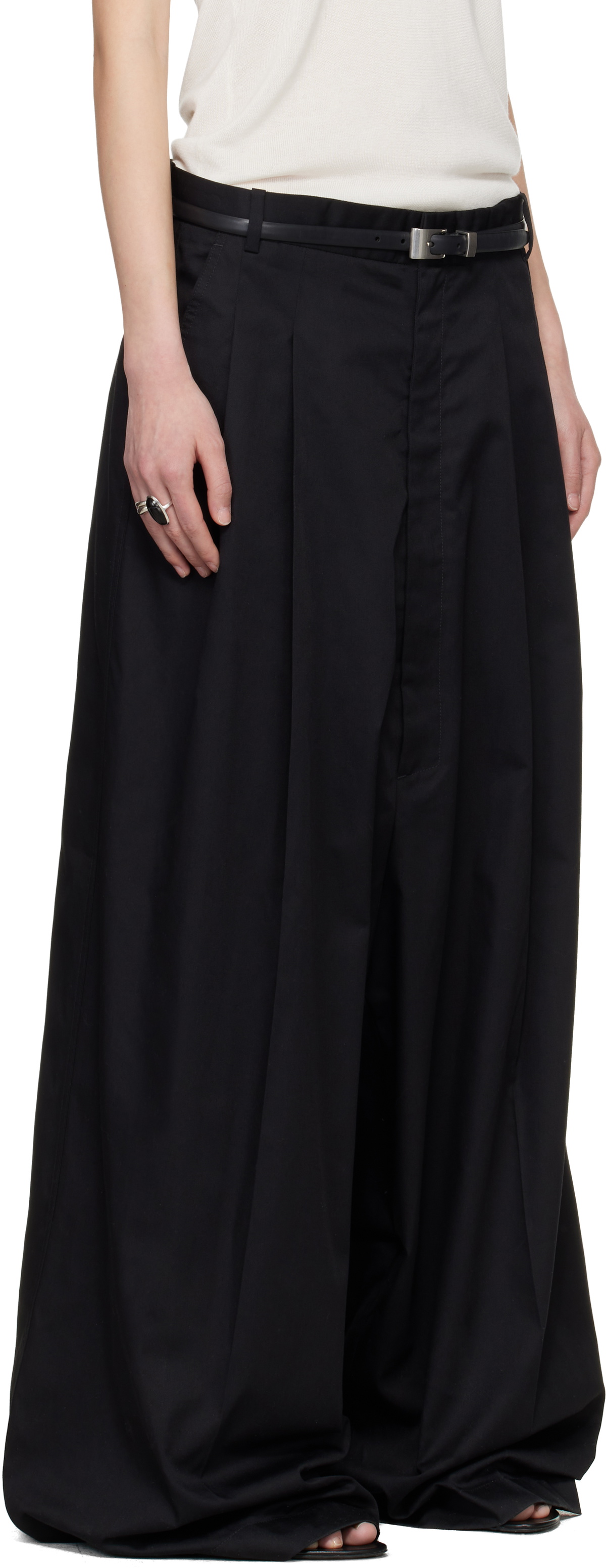 LU'U DAN Black Lowline Trousers