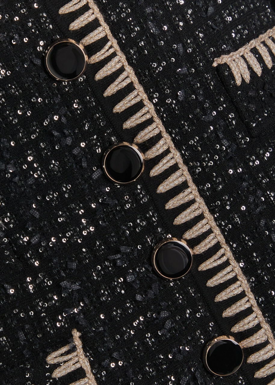 Veronica Beard Cerani Sequin-embellished Knit Jacket Black