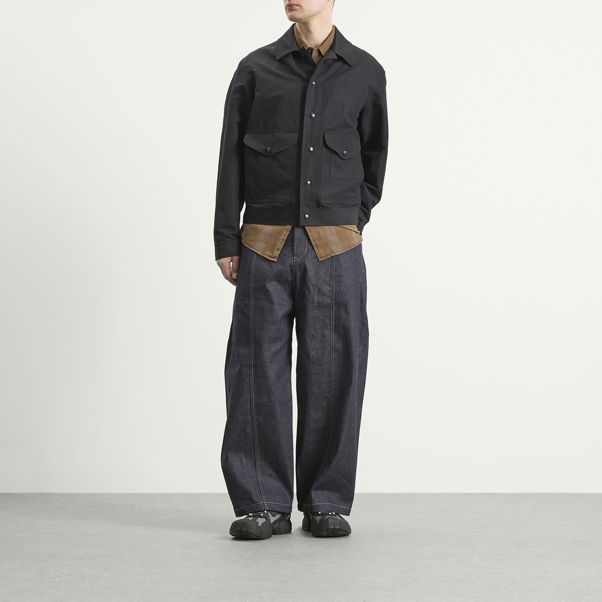 Junya Watanabe MAN Men's Filson Oxford Linen Jacket in Black X Grey