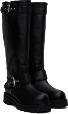 Juun.J Black Rock Chic Bijo Detail Boots