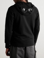 C.P. Company - Goggle Logo-Appliquéd Cotton-Jersey Zip-Up Hoodie - Black