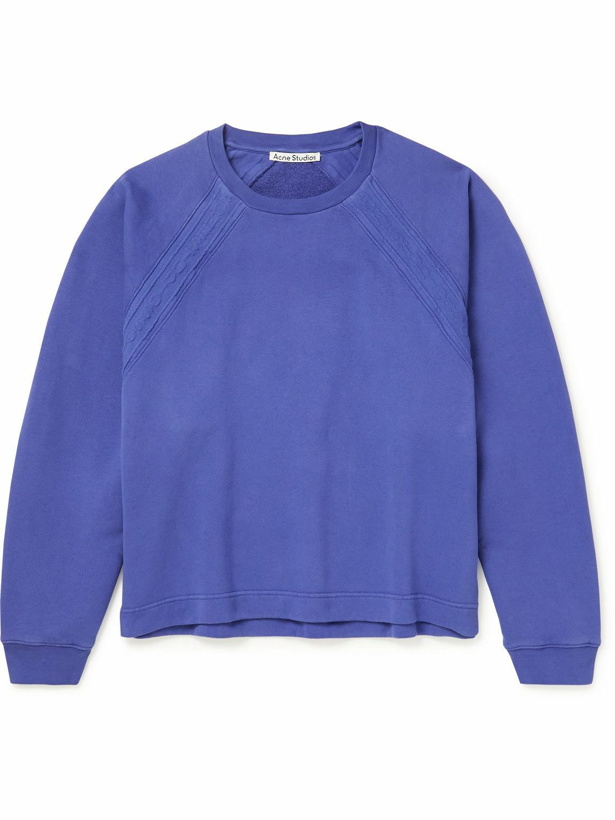 Photo: Acne Studios - Farmy Chain Cotton-Jersey Sweatshirt - Blue