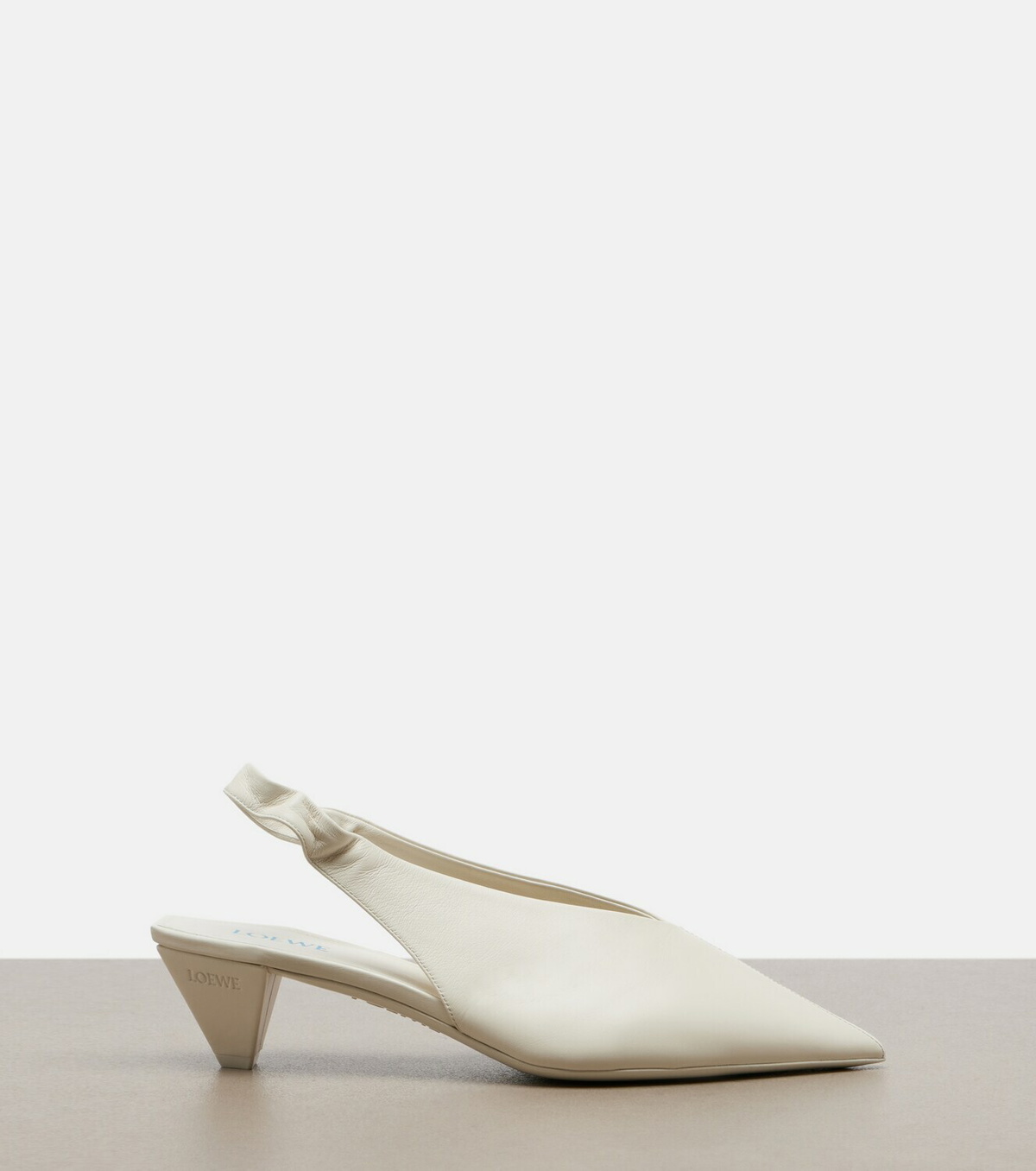 Loewe Origami Cubic leather slingback pumps