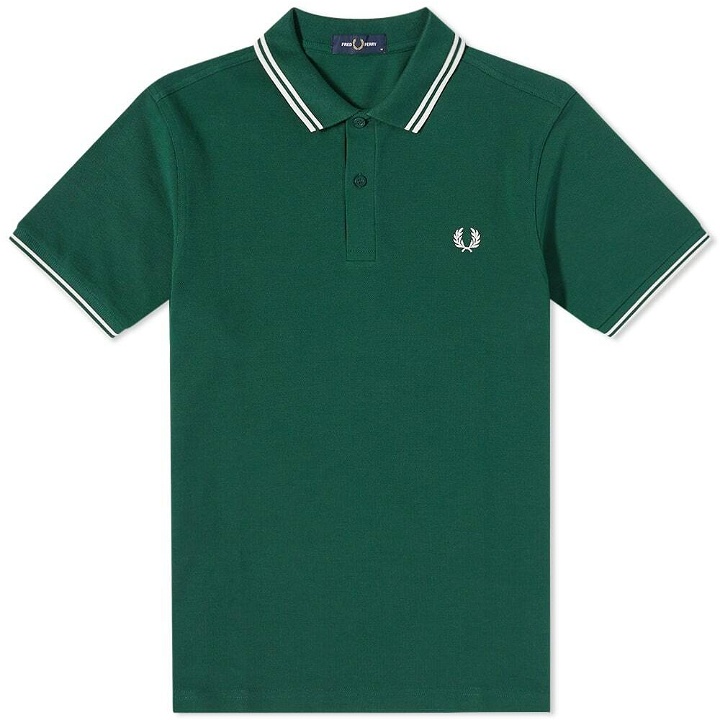 Photo: Fred Perry Authentic Men's Slim Fit Twin Tipped Polo Shirt in Ivy/Ecru