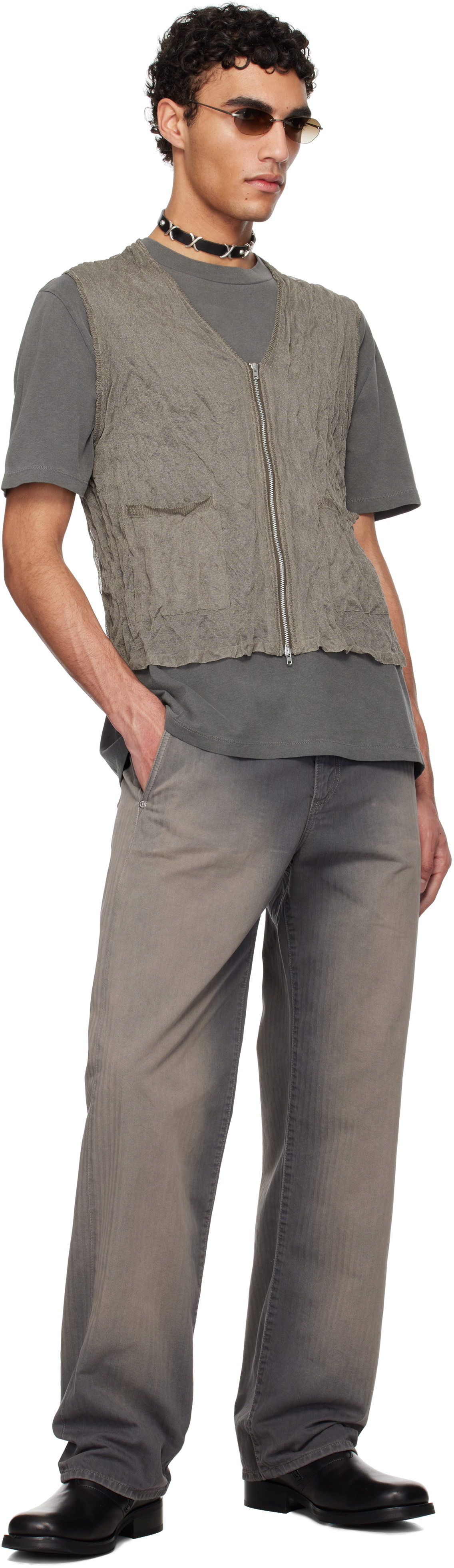 OUR LEGACY Taupe Crush Vest