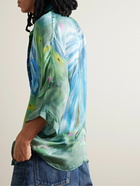 Acne Studios - Sandroki Printed Crinkled-Satin Shirt - Green