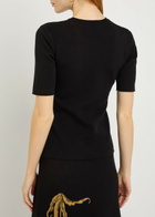 Erdem Floral-intarsia Knit T-shirt Black