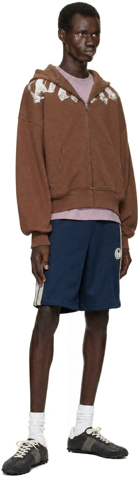Palm Angels Navy Palm Tree Track Shorts
