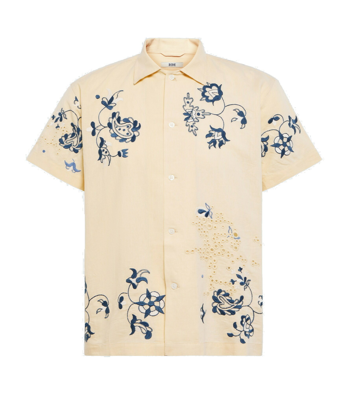 Bode - Mended Floral cotton and linen shirt Bode