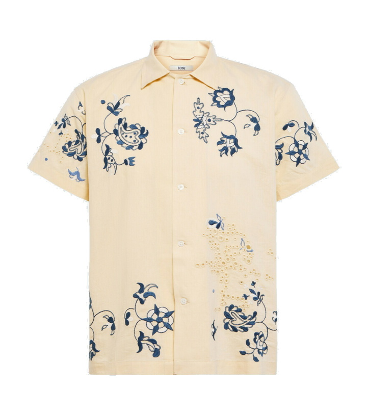 Photo: Bode - Mended Floral cotton and linen shirt