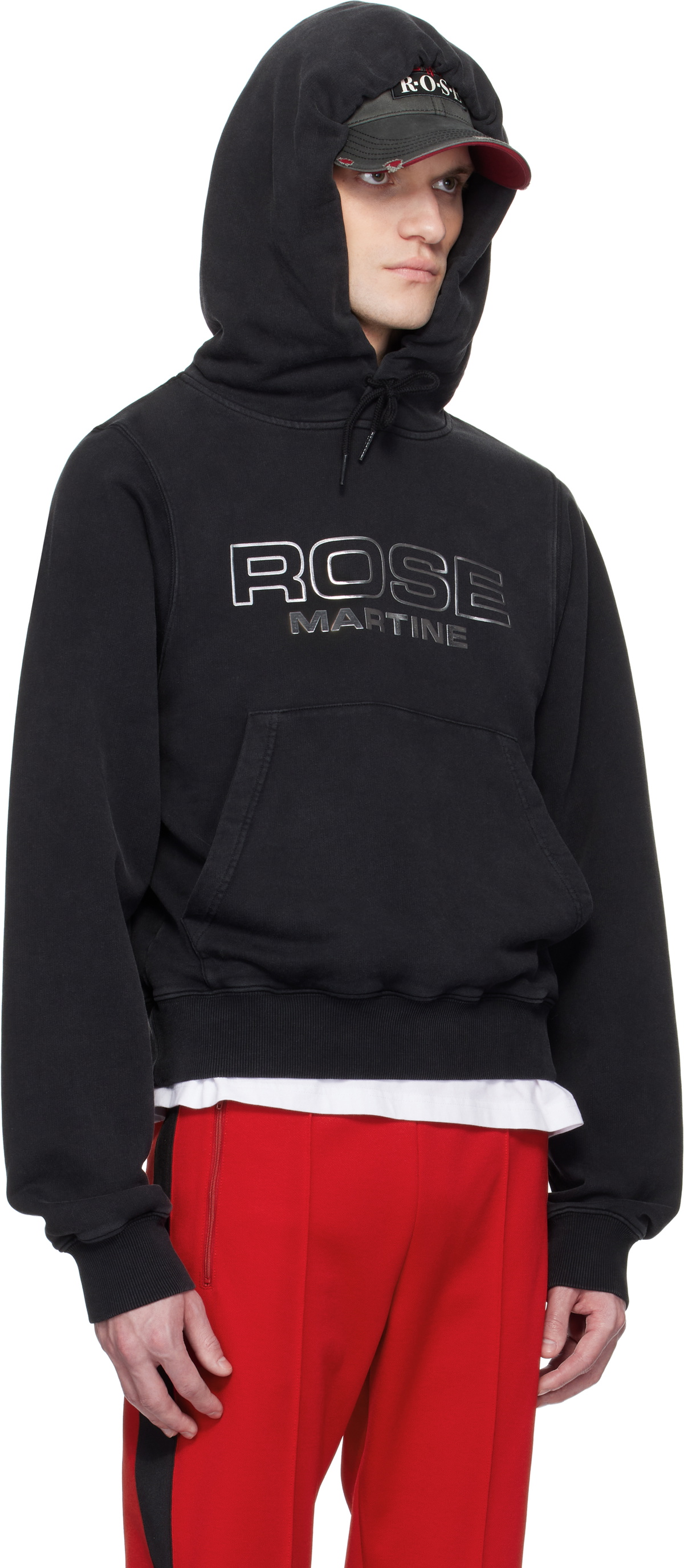 Martine Rose Black Shrunken Hoodie