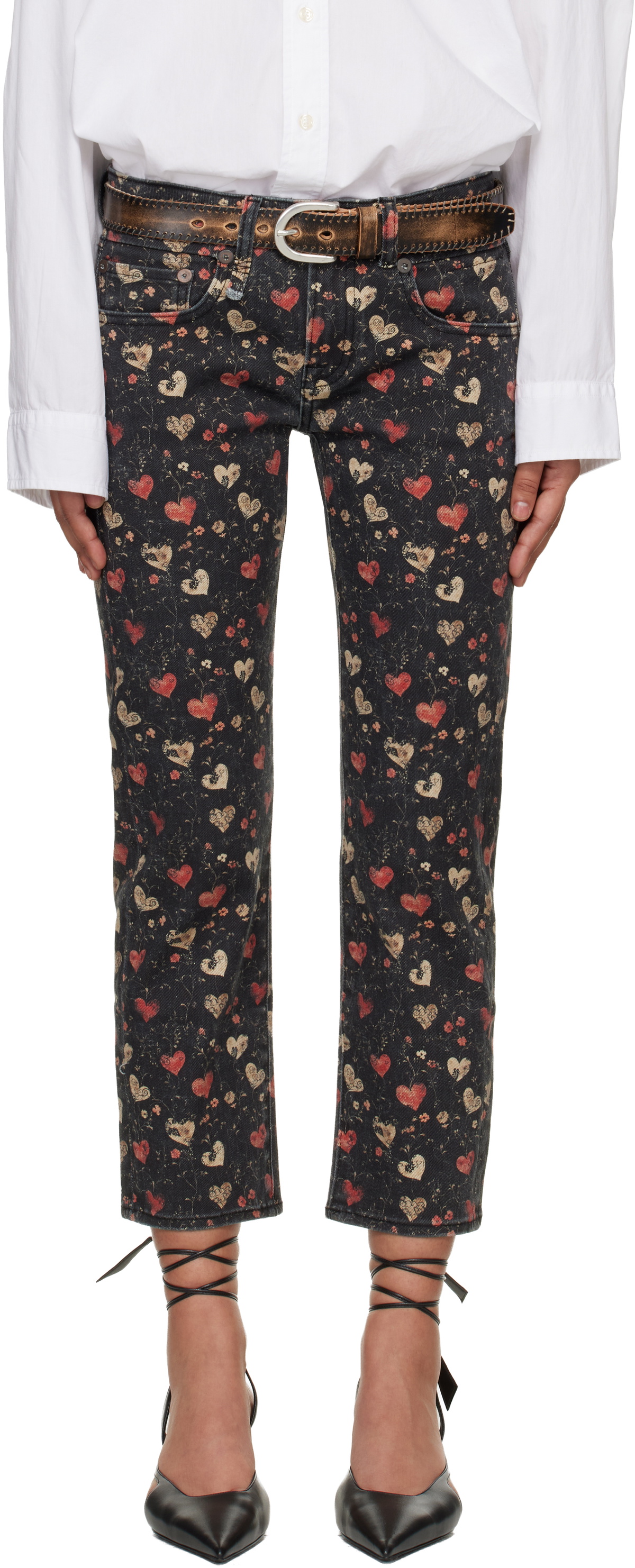 R13 Black Straight-Leg Boy Jeans