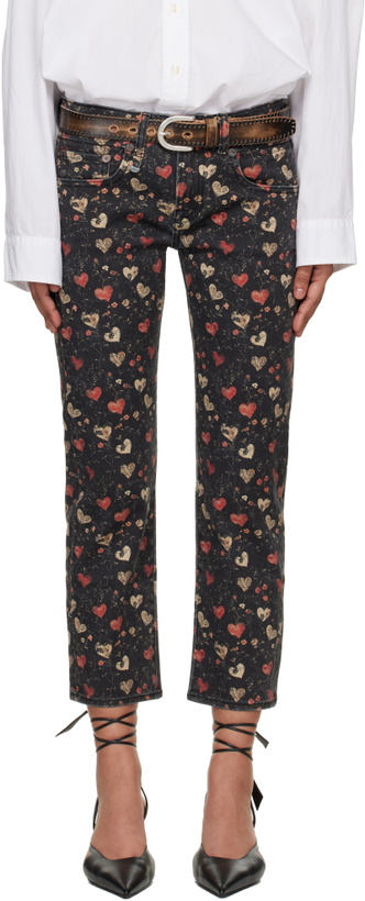 Photo: R13 Black Straight-Leg Boy Jeans