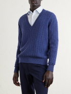 Dunhill - Ribbed Cashmere Sweater - Blue