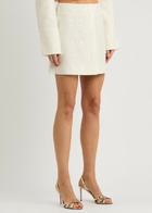 Clea Sabine Sequin-embellished Woven Mini Skirt Cream