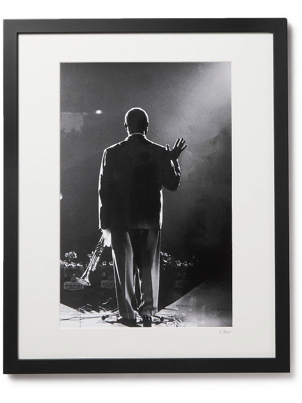 Photo: Sonic Editions - Framed 1965 Louis Armstrong Waving to a Crowd Print, 16&quot; x 20&quot;