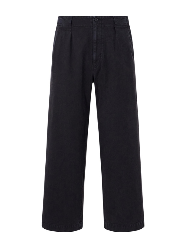 Photo: YOKE - Wide-Leg Garment-Dyed Pleated Cotton-Twill Trousers - Black