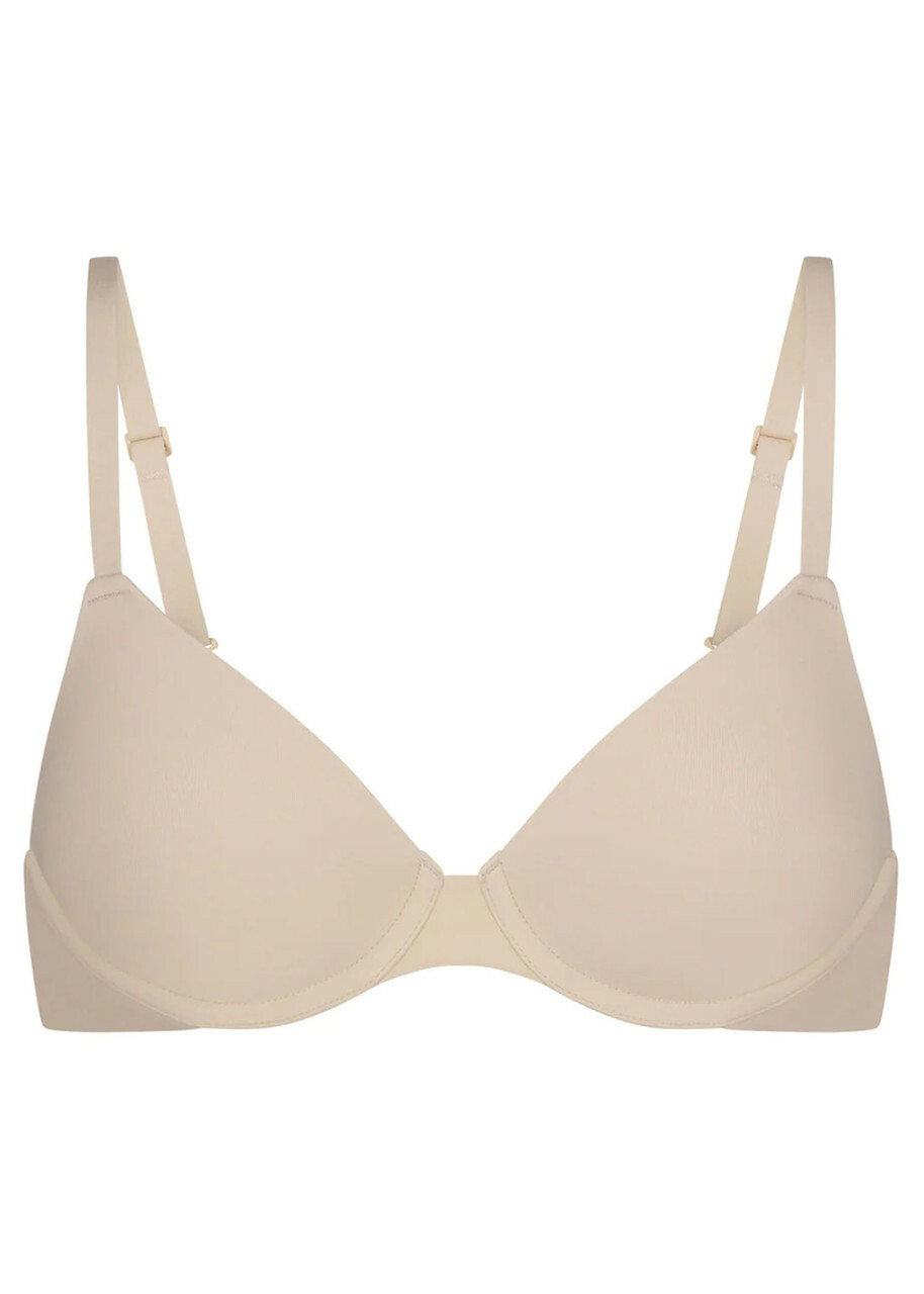 Skims Stretch-jersey T-shirt bra Cream