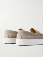 Christian Louboutin - Paqueboat Suede Penny Loafers - Neutrals