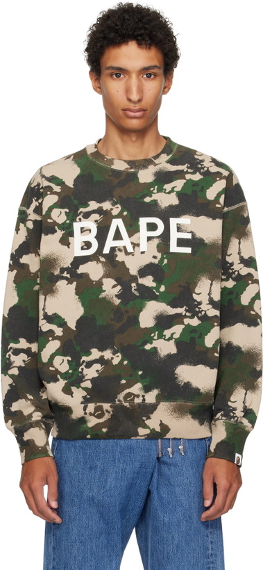 Photo: BAPE Green Map Camo Crewneck Sweatshirt