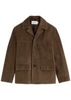 Frame Panelled Suede Jacket Brown