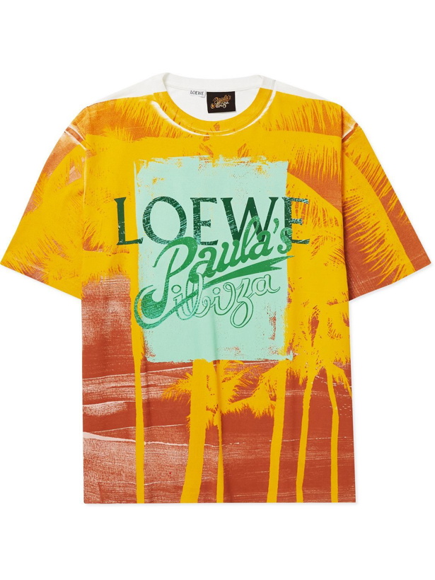 Photo: Loewe - Paula's Ibiza Printed Cotton-Jersey T-Shirt - Yellow