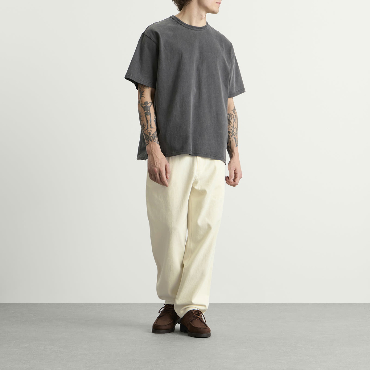Universal Works Men's Slub Drill Dizzy Trousers in Ecru
