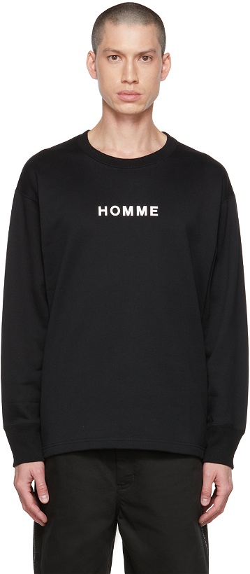 Photo: Comme des Garçons Homme Black Print Sweatshirt