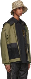 Fendi Reversible Khaki Coated Cotton Backpack Jacket