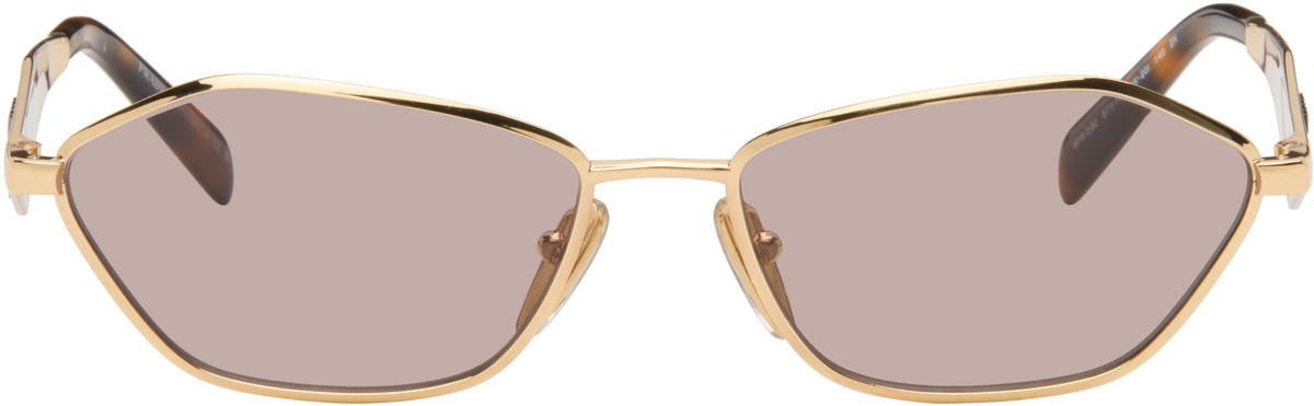 Prada Eyewear Gold Cat-Eye Sunglasses