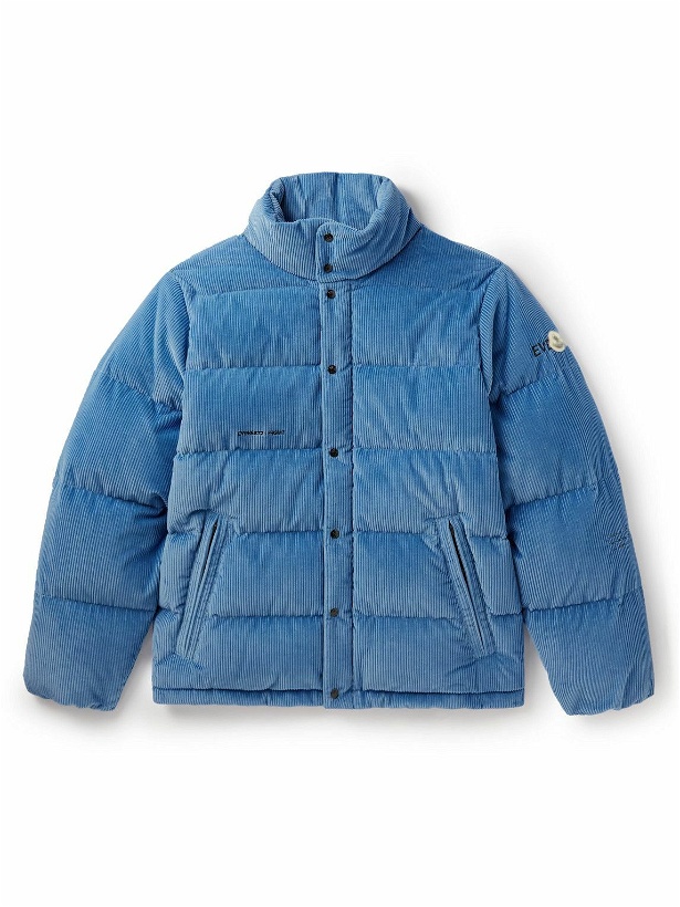 Photo: Moncler Genius - 7 Moncler FRGMT Hiroshi Fujiwara Donnie Quilted Cotton-Corduroy Down Jacket - Blue