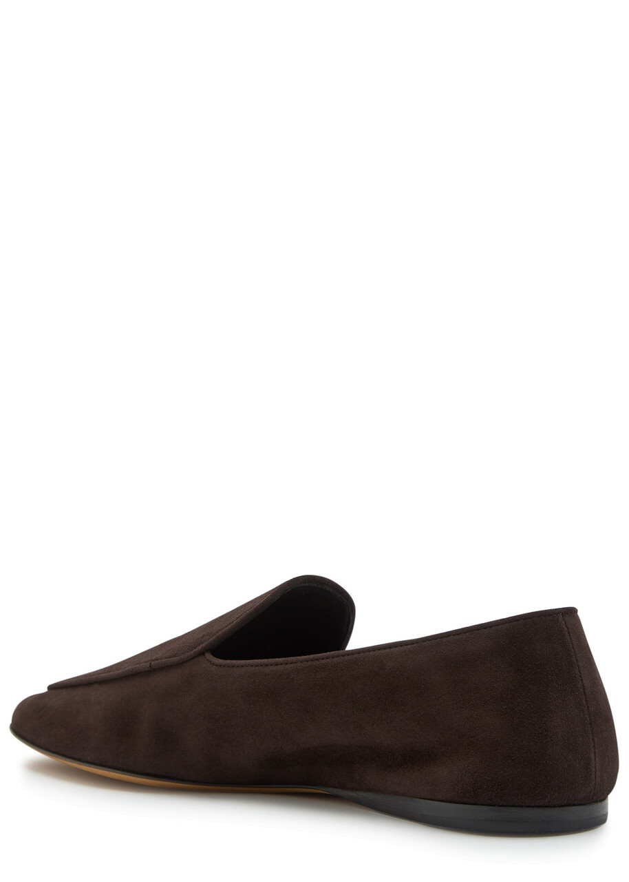 The Row Awar Suede Loafers Brown