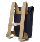 Brooks England - Pickwick Small Leather-Trimmed Canvas Backpack - Navy