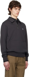 Fred Perry Gray Half-Zip Fleece Back Sweatshirt