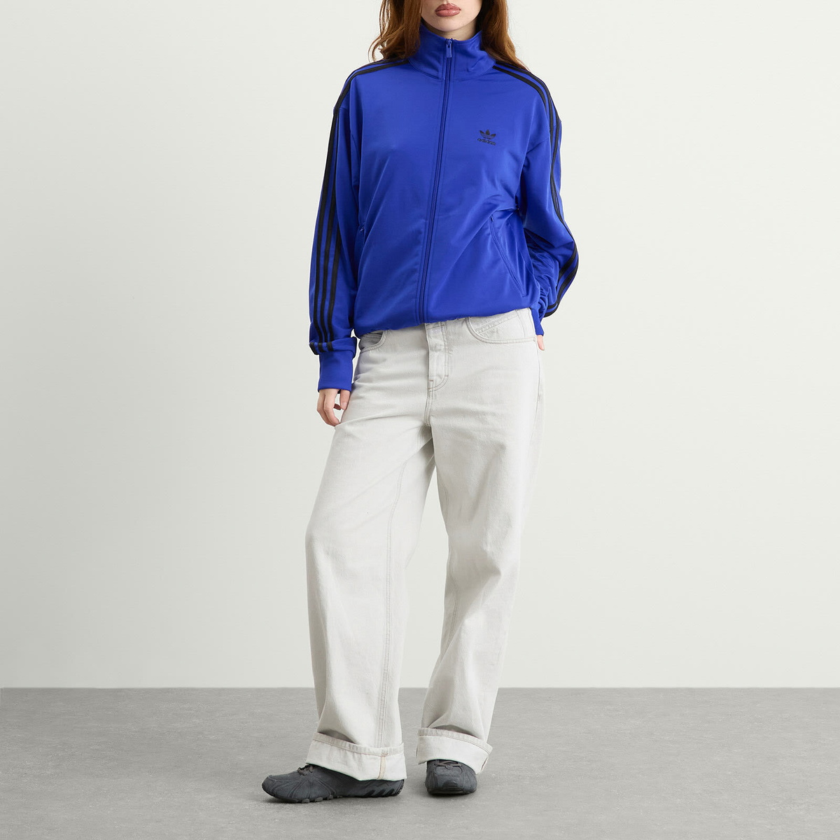 Adidas Firebird Track Top in Lucid Blue/Black