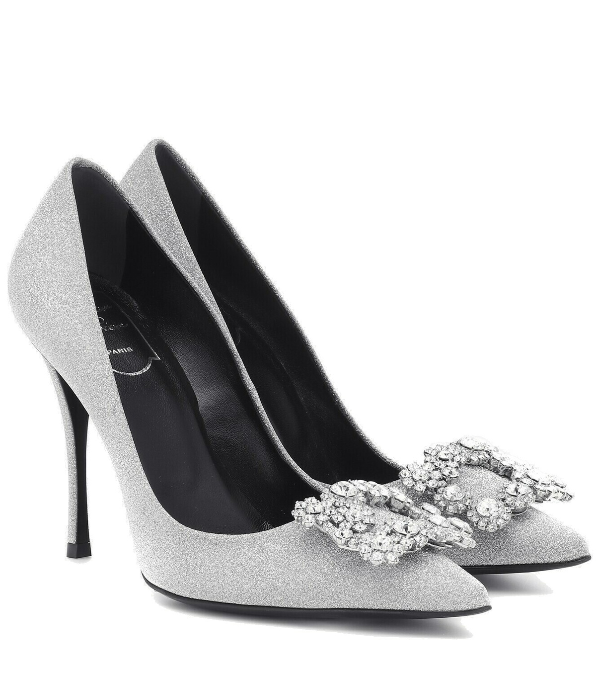 【25SS】ROGER VIVIER/I Love Vivier Flower 100 サテンサンダル I Love Vivier Flower 100 satin sandals in black - Roger